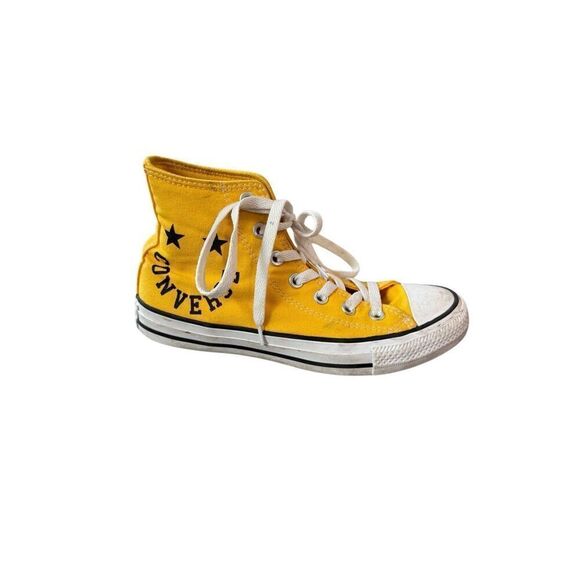 Converse Womens Yellow Chuck Taylor All Star Hi Smiley Sneakers Shoes Size 7 - Picture 6 of 7